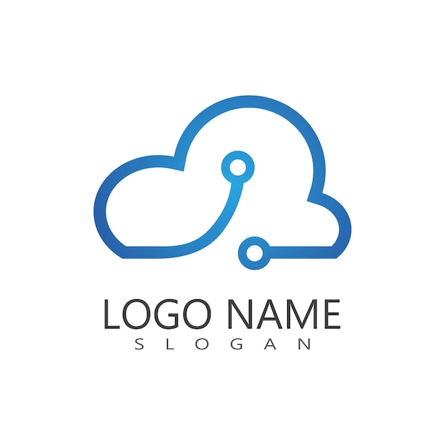 Design plat de nuage illustration logo vector