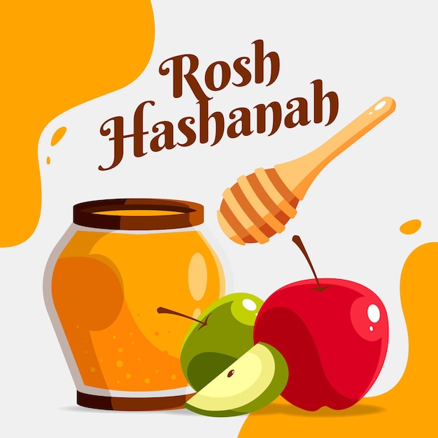 Design plat rosh hashanah concept