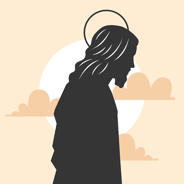 Design plat silhouette de jésus