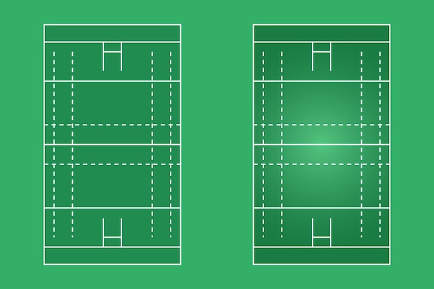 Design plat de terrain de rugby Illustration graphique de terrain Rugger Vecteur de terrain de rugby et mise en page