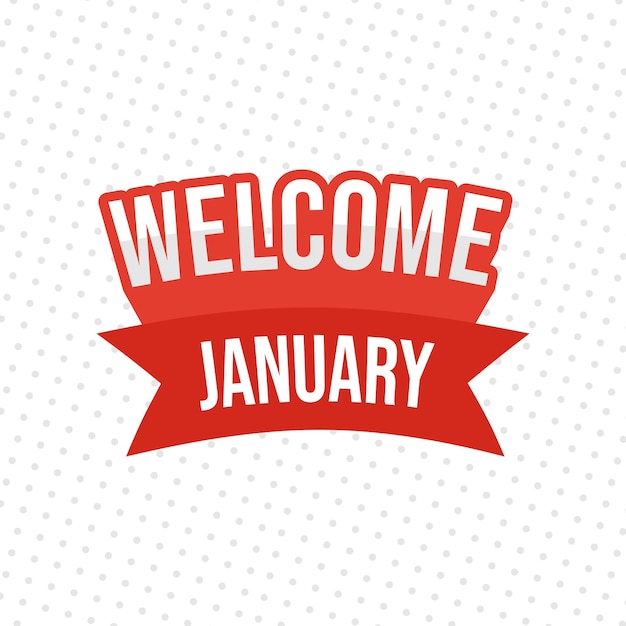 Vecteur design de salut de bienvenue pour le mois de janvier