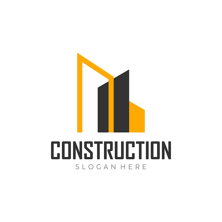 Vecteur design simple du logo d'une entreprise de construction