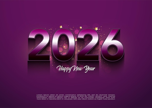 Design simple et propre Nouvelle année 2026 Avec de beaux chiffres, un arrière-plan vectoriel brillant et premium pour les bannières, les affiches ou le calendrier