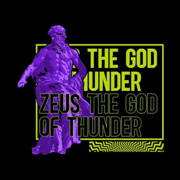 Design Streetwear Dieu Zeus Statue Style