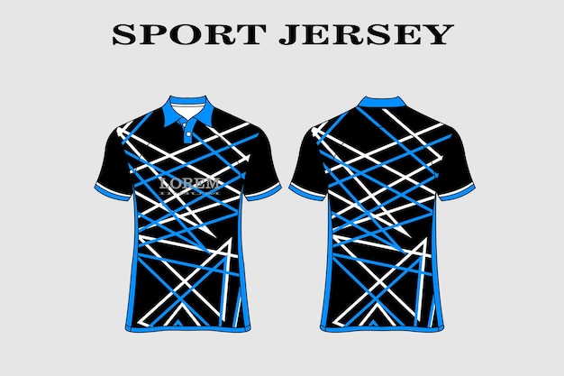 Vecteur design de t-shirt bleu design de sport avant arrière pour vecteur de maillot de course de football cycliste