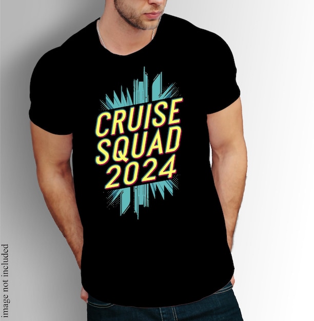 Design de T-shirt de l'équipe de croisière 2024 design de style moderne