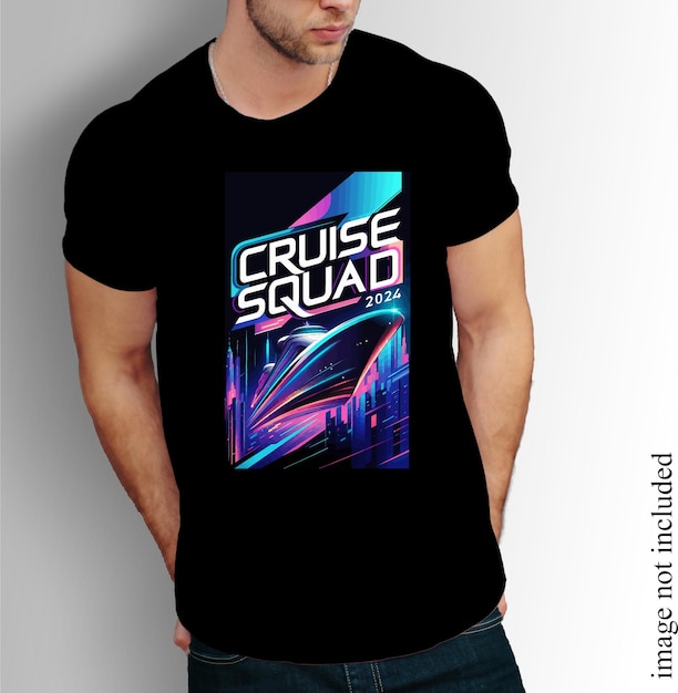 Design de T-shirt de l'équipe de croisière 2024 design de style moderne