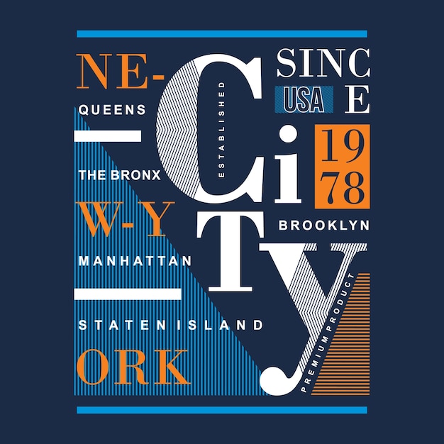 Design De T-shirt Graphique Nyc