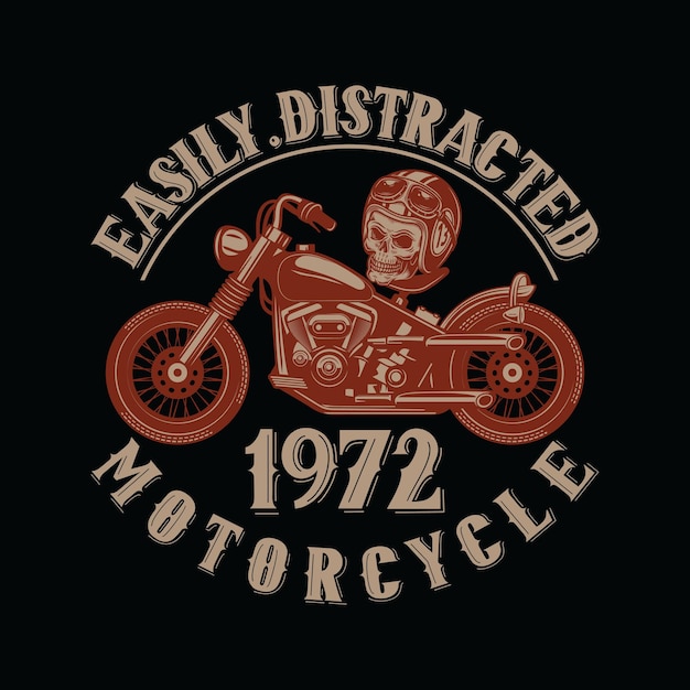 Vecteur design de t-shirt de moto