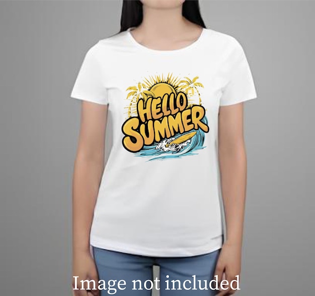 Design De T-shirt De Plage D'été