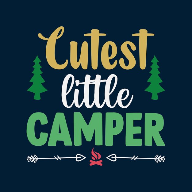 Design De T-shirt Le Plus Mignon Du Petit Campeur