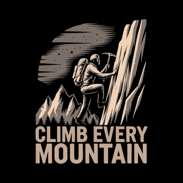 design de t-shirt de randonnée