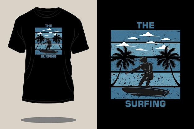 Le Design De T-shirt Rétro De Surf