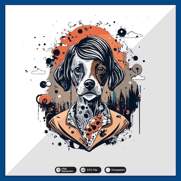 Vecteur design de t-shirt vectoriel coloré pour chiens