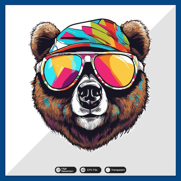 Design De T-shirt Vectoriel D'ours Coloré