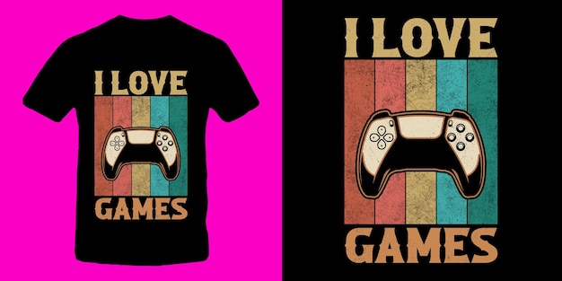 Design De T-shirt Vintage Pour Les Jeux