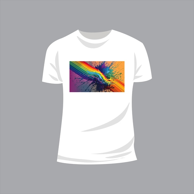 design de t-shirts à l'arc-en-ciel coloré