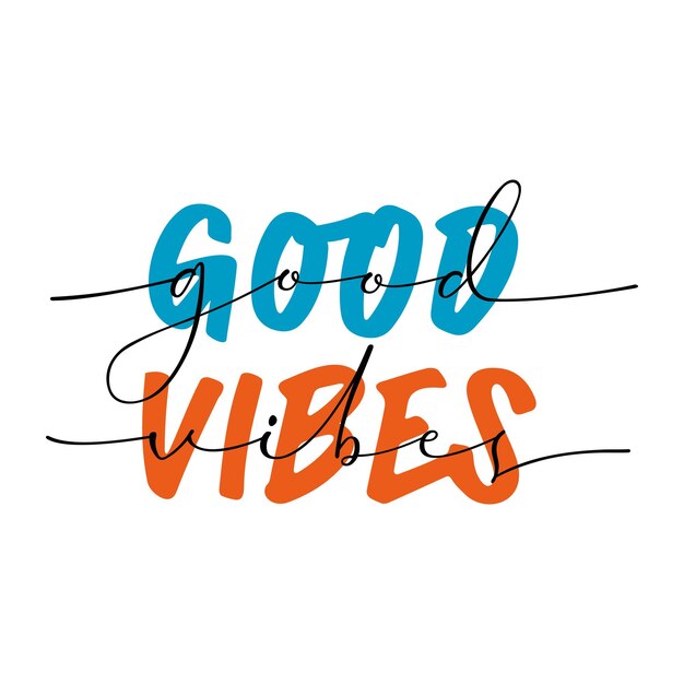 Vecteur design de tee graphique good vibes pour l'impression de t-shirts