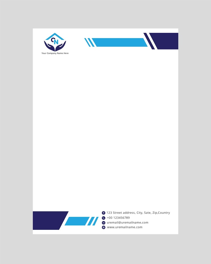 Vecteur design d'en-tête d'entreprise de taille a4