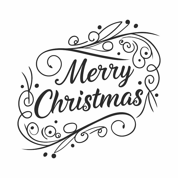 Design de texte typographique élégant lisant Joyeux Noël dans un style festif parfait pour un projet de vacances