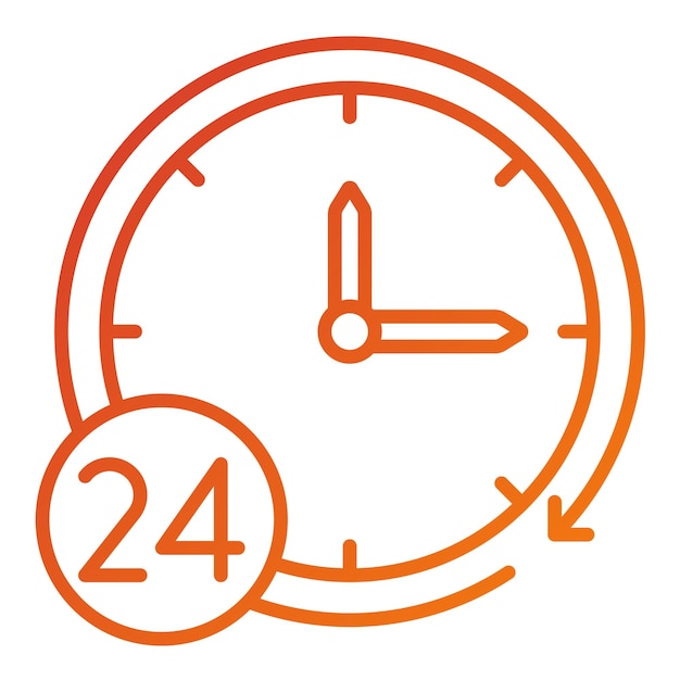 Design vectoriel 24 heures style d'icône de service