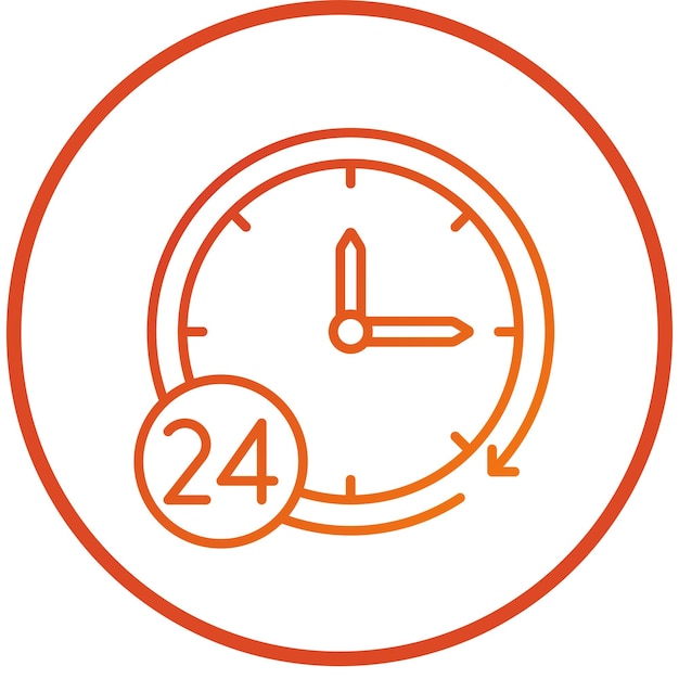 Design vectoriel 24 heures style d'icône de service