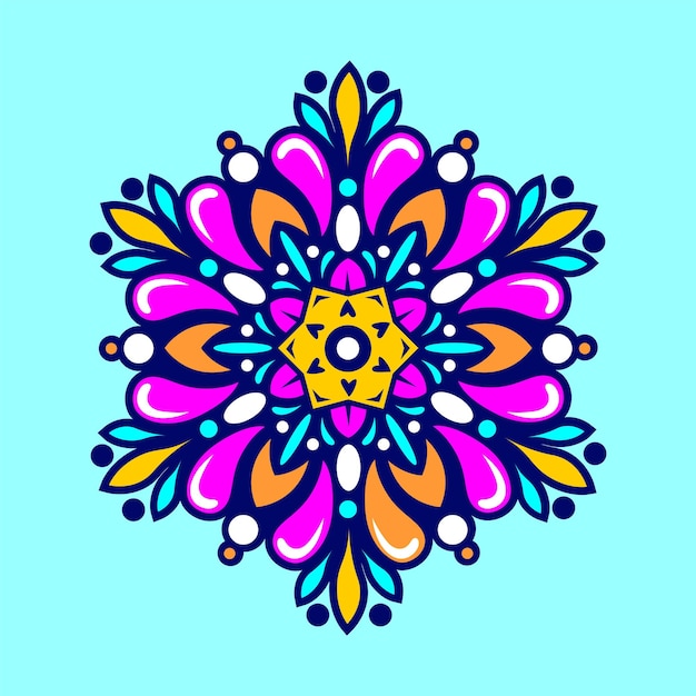 Vecteur design vectoriel d'art mandala moderne avec un beau mélange de couleurs adapté à toute la conception publicitaire