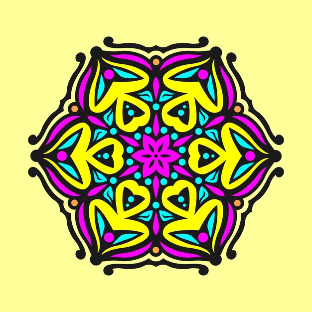 Design Vectoriel D'art Mandala Moderne Avec Un Beau Mélange De Couleurs Adapté à Toute La Conception Publicitaire