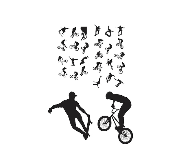 Le Design Vectoriel Artistique Des Silhouettes De Sport Extrême