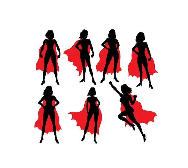 Design Vectoriel Artistique Des Silhouettes De Super-femme