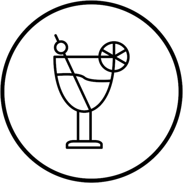 Design vectoriel de cocktails dans le style d'icône