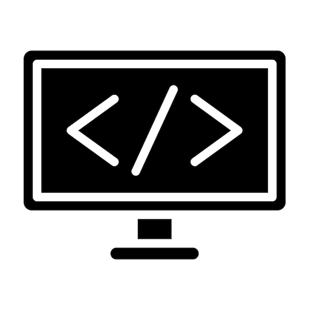 Design vectoriel Code d'informatique Style de l'icône