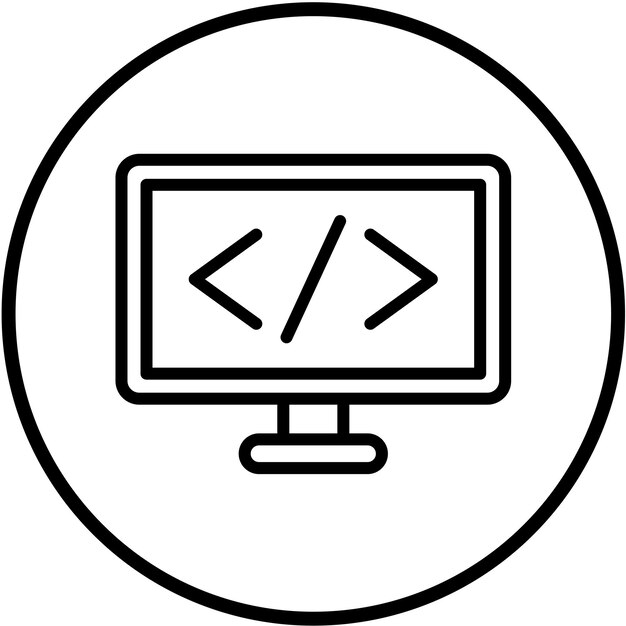 Design vectoriel Code d'informatique Style de l'icône