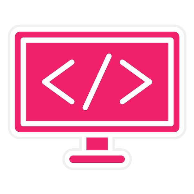 Design vectoriel Code d'informatique Style de l'icône