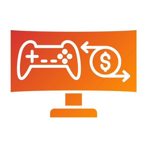Design vectoriel dans le style d'icône des transactions de jeu