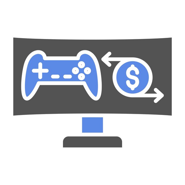 Design vectoriel dans le style d'icône des transactions de jeu