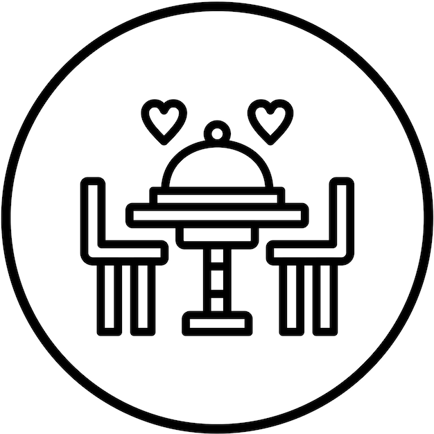 Design vectoriel du dîner Style de l'icône de la date