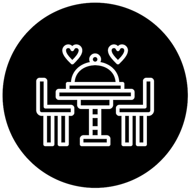 Design vectoriel du dîner Style de l'icône de la date
