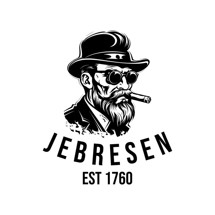 Vecteur design vectoriel du logo de l'homme à barbe vintage