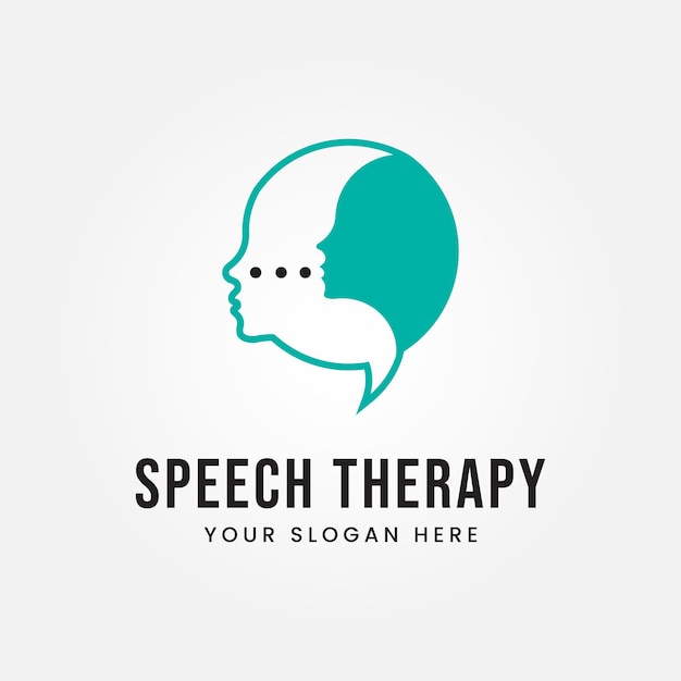 Design vectoriel du logo de la thérapie de la parole Illustration du modèle