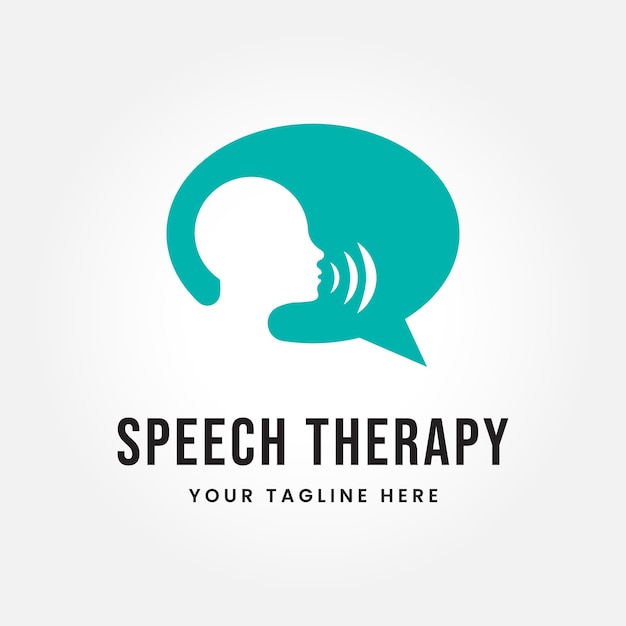 Design vectoriel du logo de la thérapie de la parole Illustration du modèle