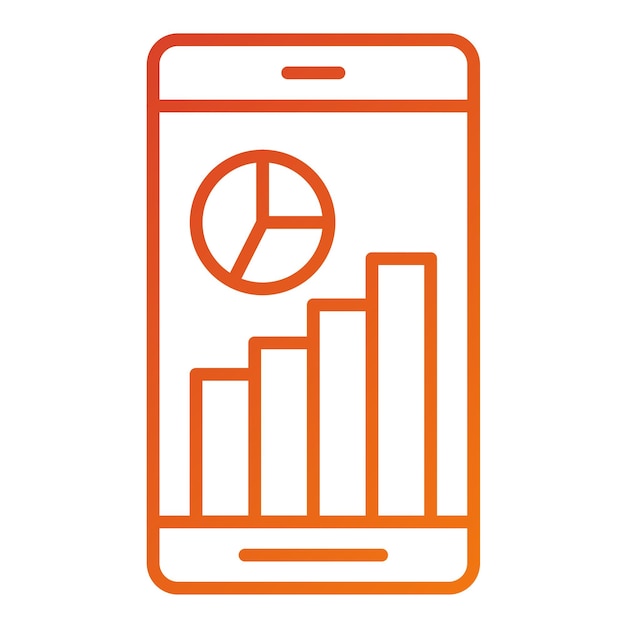 Design vectoriel du style d'icône d'analyse mobile