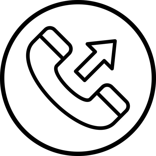Design vectoriel du style de l'icône d'appel sortant