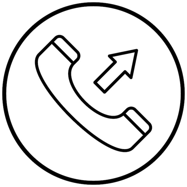Design vectoriel du style de l'icône d'appel sortant