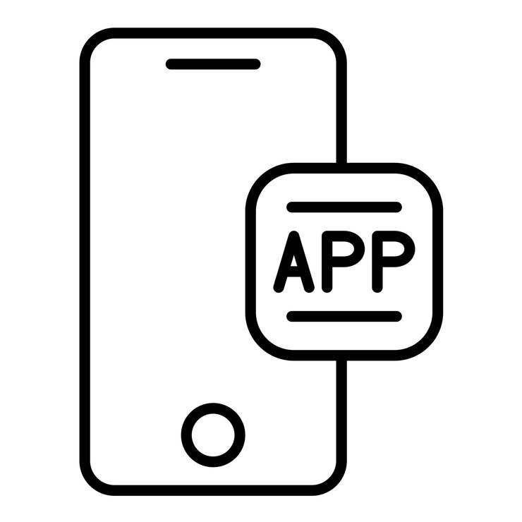 Vecteur design vectoriel du style d'icône de l'application mobile
