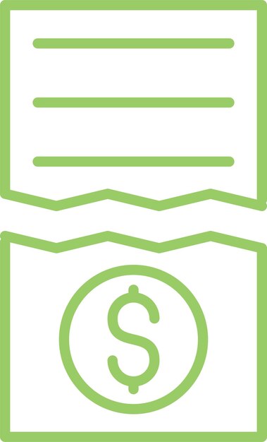 Design vectoriel du style d'icône de billets divisés