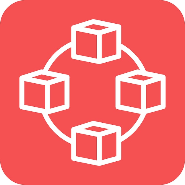 Design vectoriel du style d'icône de la chaîne de blocs