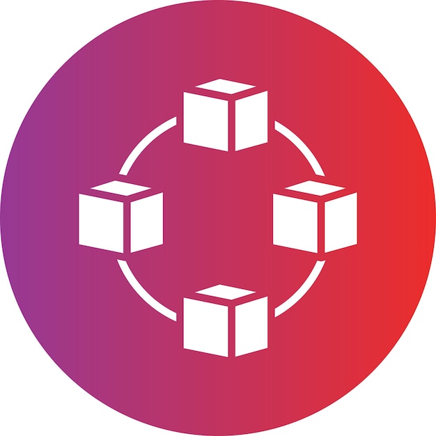Design vectoriel du style d'icône de la chaîne de blocs