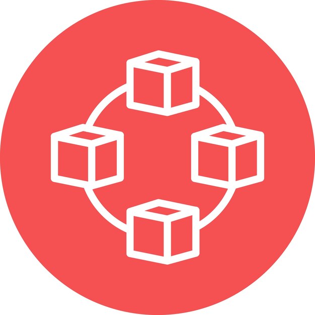 Design vectoriel du style d'icône de la chaîne de blocs