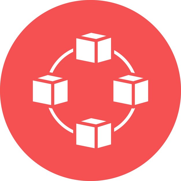 Design vectoriel du style d'icône de la chaîne de blocs
